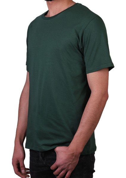 Erkek Pamuk Süprem Penye Regular Kesim Bisiklet Yaka Düz T-Shirt