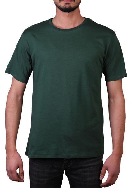 Erkek Pamuk Süprem Penye Regular Kesim Bisiklet Yaka Düz T-Shirt fiyatları