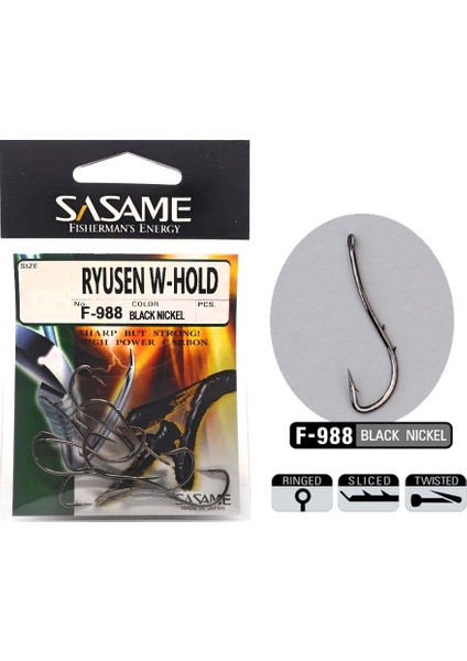 Ryusen W-Hold Black F-988 Serisi Olta Iğnesi Iğne No : 6