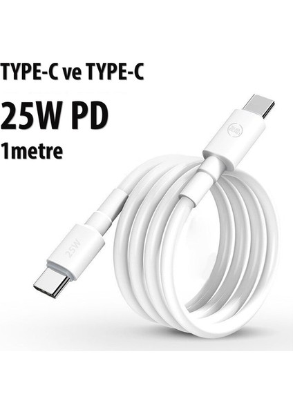 Huawei P40 Uyumlu 25W Pd Type-C Hızlı Şarj Data Kablosu 1mt ( Orginal Subzero )