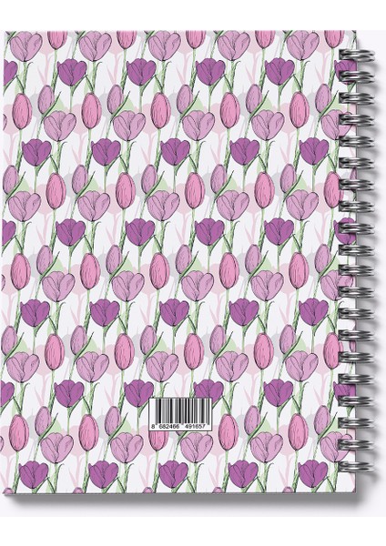 Tulip-Midi Sert Kapak Spiralli Defter, 14X20 cm