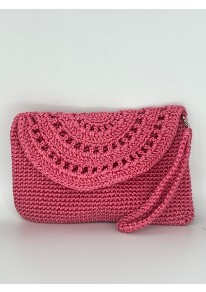 Özel Tasarım Clutch Pembe Renk El Çantası
