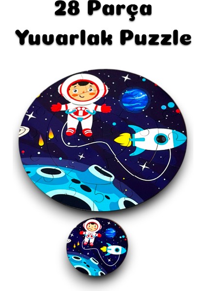 Gezegen Yuvarlak Mega Boy PUZZLE,30CM Puzzle,eğitici Oyuncak