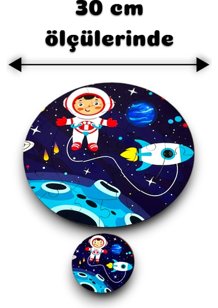 Gezegen Yuvarlak Mega Boy PUZZLE,30CM Puzzle,eğitici Oyuncak