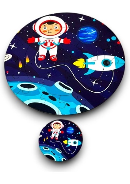 Gezegen Yuvarlak Mega Boy PUZZLE,30CM Puzzle,eğitici Oyuncak