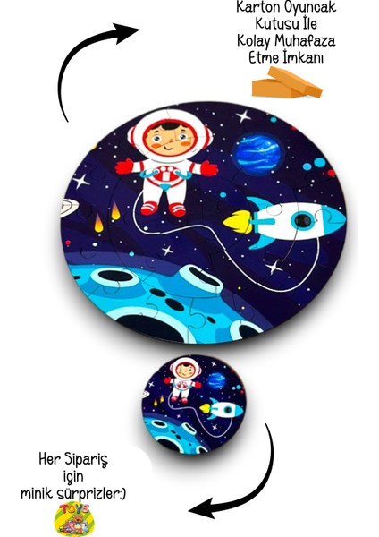 Gezegen Yuvarlak Mega Boy PUZZLE,30CM Puzzle,eğitici Oyuncak