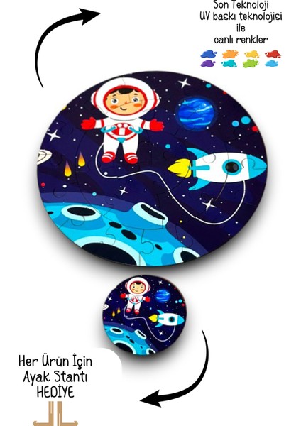 Gezegen Yuvarlak Mega Boy PUZZLE,30CM Puzzle,eğitici Oyuncak