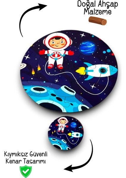 Gezegen Yuvarlak Mega Boy PUZZLE,30CM Puzzle,eğitici Oyuncak