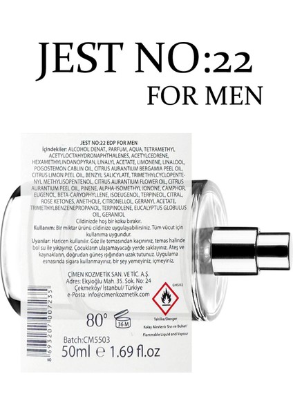 no:22 Edp For Men