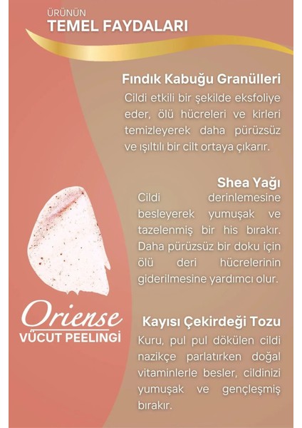 Vücut Peelingi 500 ml - Kayısı Çekirdeği ve Fındık Kabuğu Granülleri ile E Vitamini İçerir