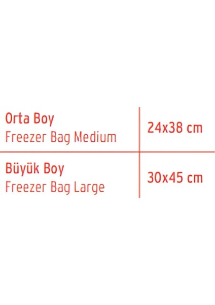 Orta Boy Buzdolabı Poşeti 24x38 cm, 20'li Paket