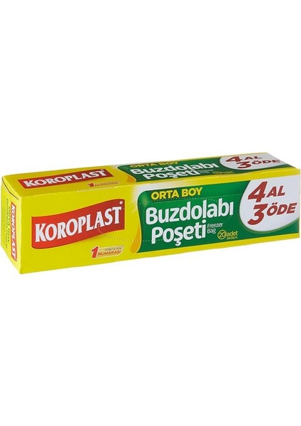 Orta Boy Buzdolabı Poşeti 24x38 cm, 20'li Paket