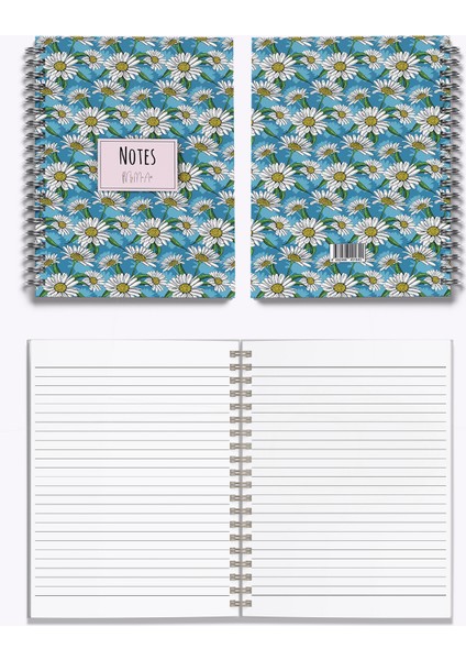 Daisy-Big Sert Kapak Spiralli Defter, 17X24 cm fırsatları