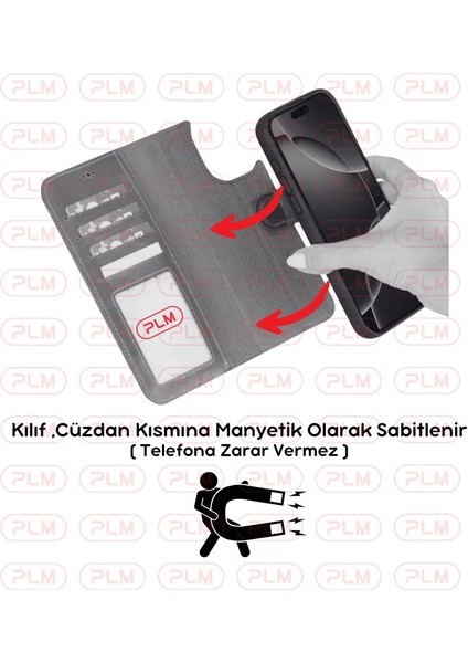 Samsung Galaxy S25 Uyumlu Deri El Yapımı Cüzdanlı Kılıf Gölgeli Gri fırsatları