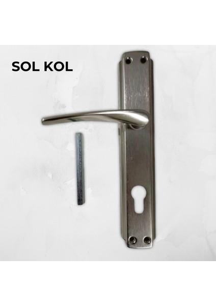 Bravo Yale Çelik Kapı Kolu Nikel Saten Oda Kapı Kolu Metal Kapı Kolu Sol Kol