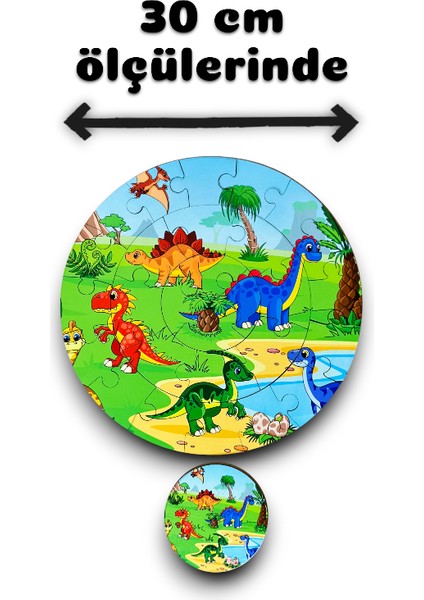 Dinazor Yuvarlak Puzzle, Mega Boy Yuvarlak Puzzle,eğitici Puzzle