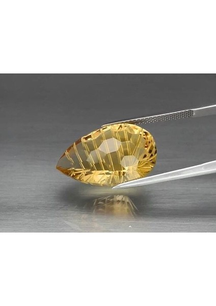 14.58 ct 21X14 mm Vvs Pear Natural Yellow Citrine, Brazil