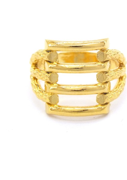 Altın Kaplama 4 Sıra Kaburga Kadın Yüzük YZK-229