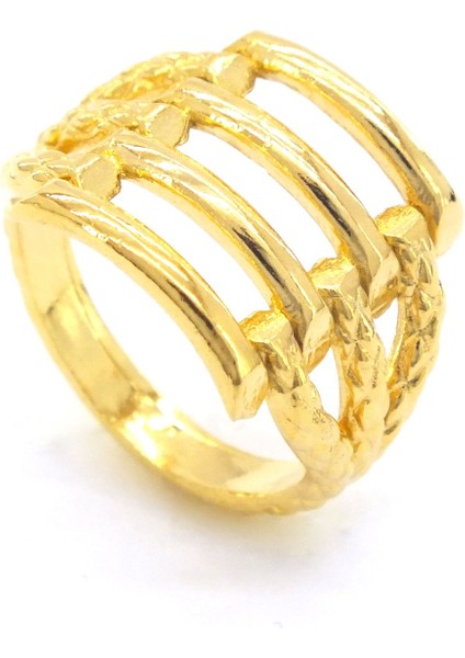 Altın Kaplama 4 Sıra Kaburga Kadın Yüzük YZK-229 fırsatları