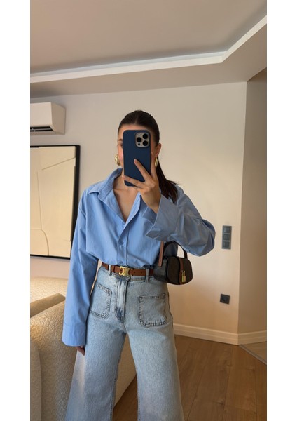 Poplin Kumaş Yırtmaçlı Gömlek modelleri