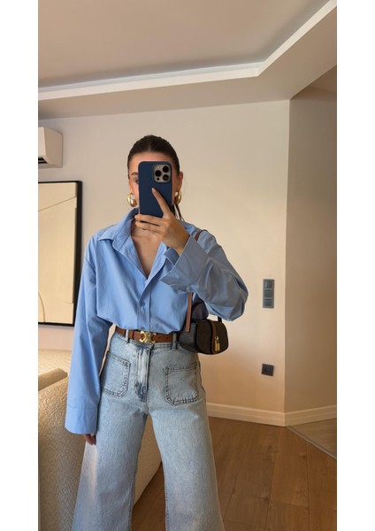 Poplin Kumaş Yırtmaçlı Gömlek fırsatları