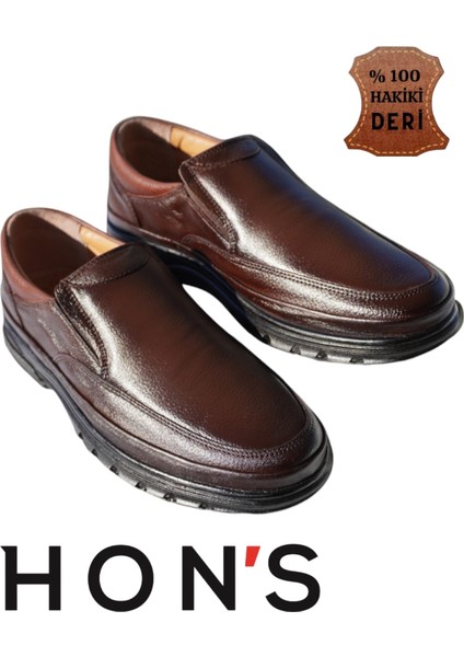 İç Dİş Deri Erkek Ayakkabı Kahverengi Topuk Jelli Ortopedik Tabanlıklı HSA001 fırsatları