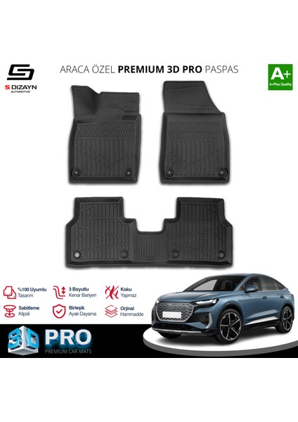 Audi Q4 E-Tron 3D Pro Havuzlu Paspas 2021 Üzeri A+ Kalite