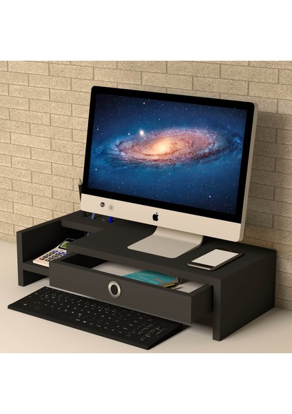 Mira Monitör Yükseltici Siyah Raf