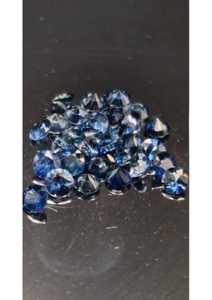 2.23 ct 30PCS 2.3 To 2.5 mm Diamond Cut Natural Blue Sapphire Madagascar , Heated