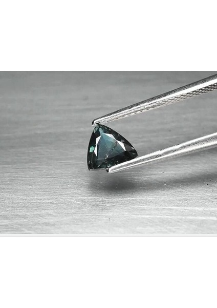 0.97 ct 6.5x6.3 mm Trillion Bluish Green Sapphire Nigeria, Heated