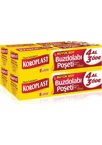 Büyük Boy Buzdolabı Poşeti 30x45 cm, 20'li Paket