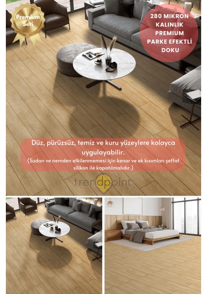 Kendinden Yapışkanlı 60 cm×300 cm Parke Görünümlü Premium Zemin Duvar Kağıdı Dolap Kaplama modelleri