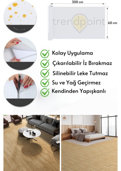 Kendinden Yapışkanlı 60 cm×300 cm Parke Görünümlü Premium Zemin Duvar Kağıdı Dolap Kaplama indirimleri