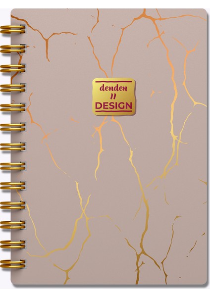 Mermer Bej Spiralli Defter, 17X24 cm