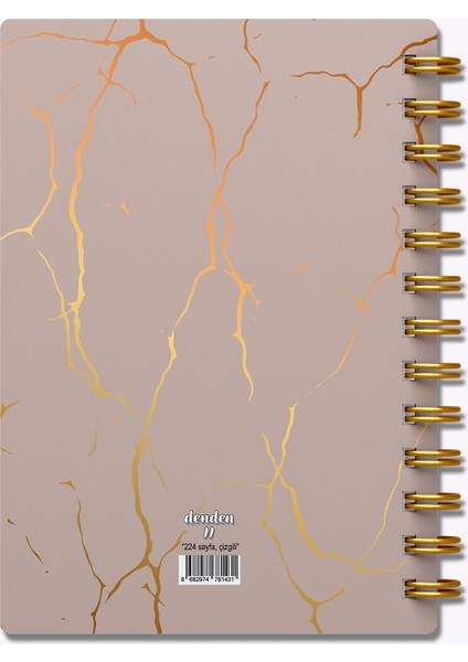 Mermer Bej Spiralli Defter, 17X24 cm