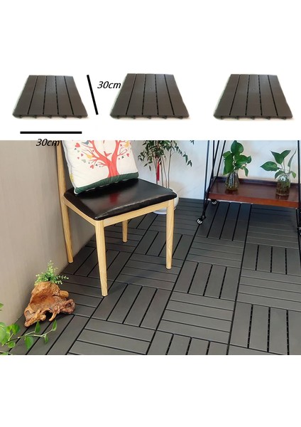 Ahşap Görünümlü Plastik Karo Deck 30X30 Bahçe Havuz Kenarı Teras Cafe Restoran Zemin Kaplama 11 Adet fiyatları
