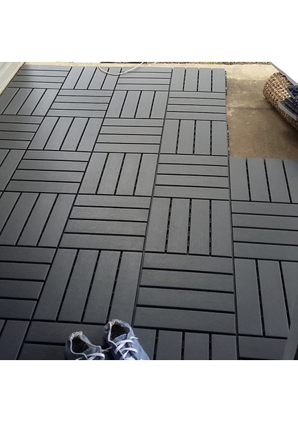 Ahşap Görünümlü Plastik Karo Deck 30X30 Bahçe Havuz Kenarı Teras Cafe Restoran Zemin Kaplama 11 Adet