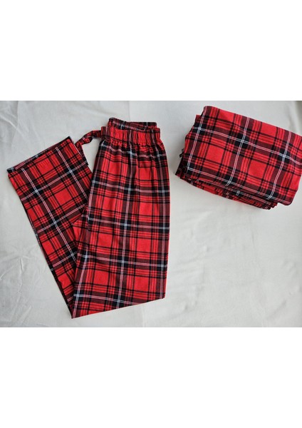 Kırmızı Ekoseli Pijama Altı