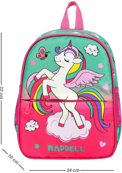 Pembe Unicorn Desenli Anaokulu Kreş Sırt Çantası 24108