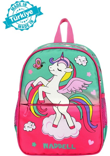 Pembe Unicorn Desenli Anaokulu Kreş Sırt Çantası 24108