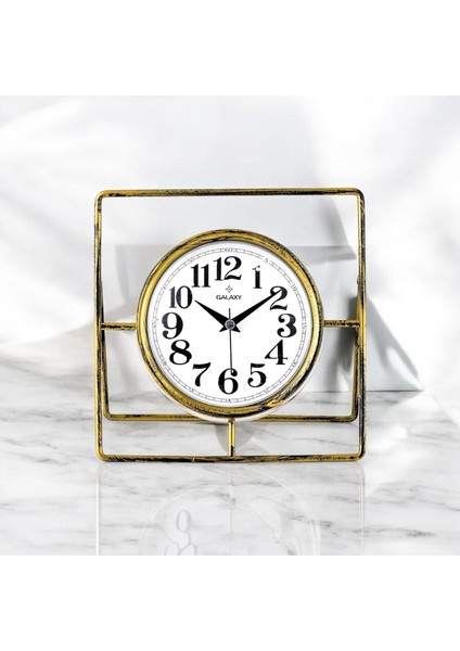 Saatdukkanduvar Home Dan Gold Renk Modern Şık Tasarım Metal Masa Saati , Tv Ünitelileri Sehpa Masa Üstüne Dekoratif Saat