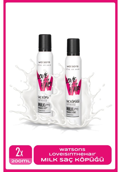 Love is in the Hair Milk Saç Köpüğü 200 ml x 2 Adet