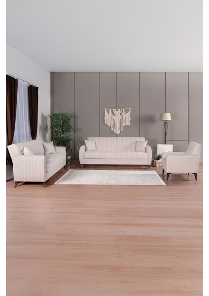 Linda Koltuk Takımı 3 2 B B Krem