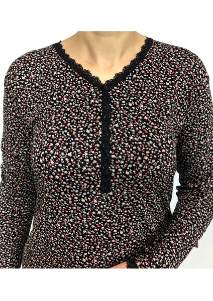 Çiçek Desenli V Yaka Peny Bluz fiyatları