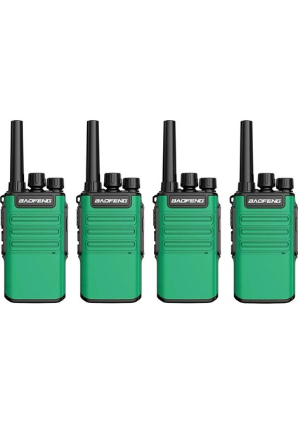 4 Adet Pmr Yeşil Baofeng V8 Type C Şarjlı Inşaat Şantiye Av Gezi Tur Vale Telsizi Kulaklık Hediyeli