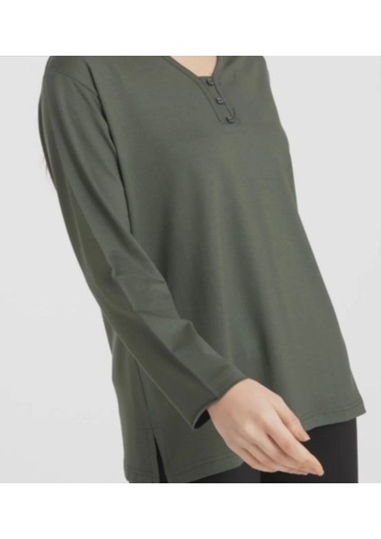 Likralı Turlu Viskon V Yaka Anne Penye Bluz