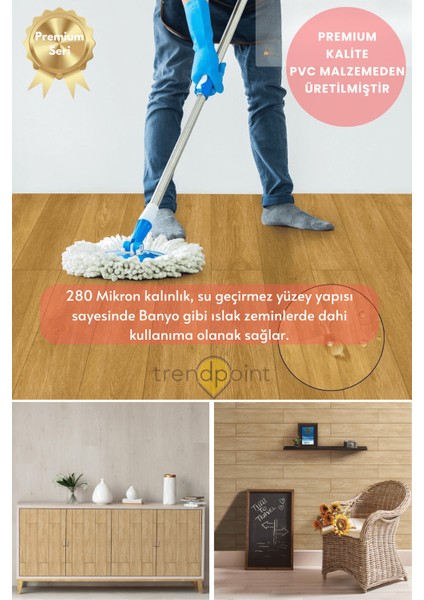 Kendinden Yapışkanlı 60 cm×500 cm Parke Görünümlü Premium Zemin Duvar Kağıdı Dolap Kaplama fiyatları