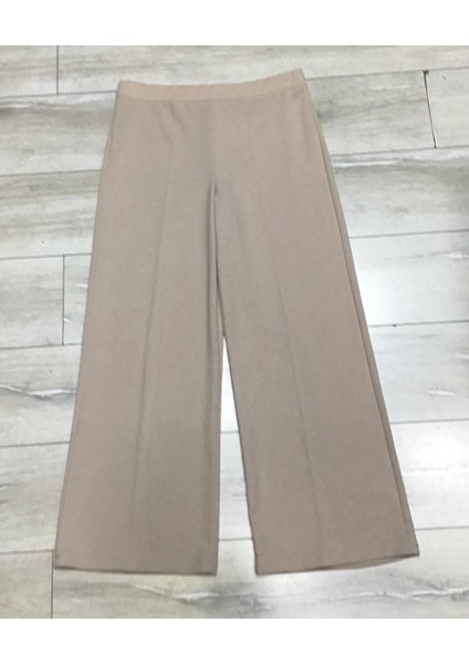 Scuba Beli Lastikli Bedenli Büyük Beden Bol Paça Pantolon
