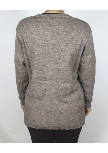 Önü Düğmeli Cepli Yünlü Kısa Anne Hırka fırsatları