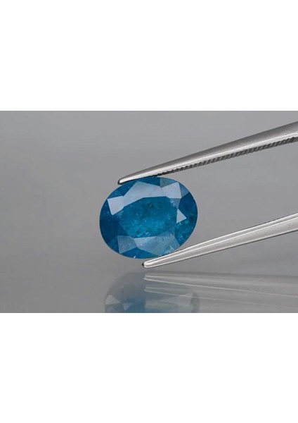 3.47 ct 10.3x8.2 mm Oval Natural Unheated Blue Apatite Gemstone, Mozambique